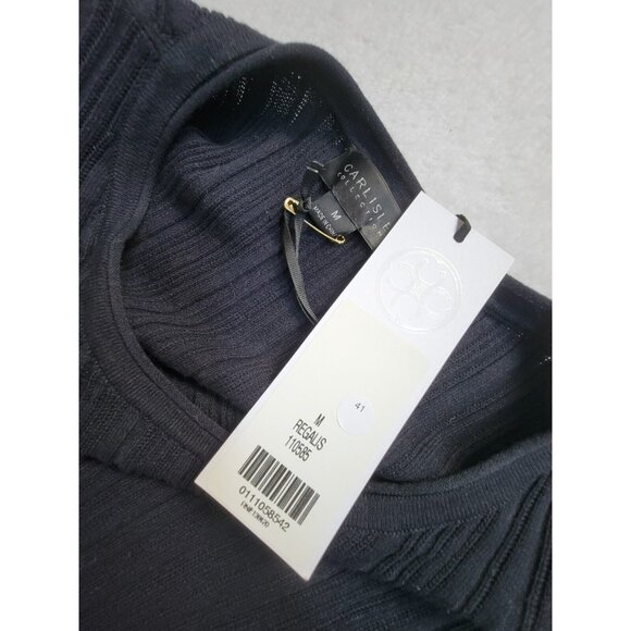 Carlisle Collection Women's Regalis Ribbed Crew Neck Top Black Size Medium NEW - Picture 4 of 10